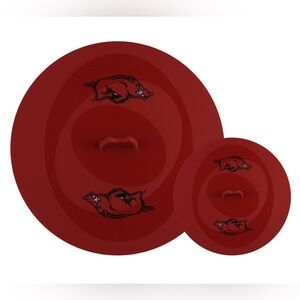 NCAA Arkansas Razorbacks - Team Logo Silicone Any Dish Lid Set, 2 Sizes